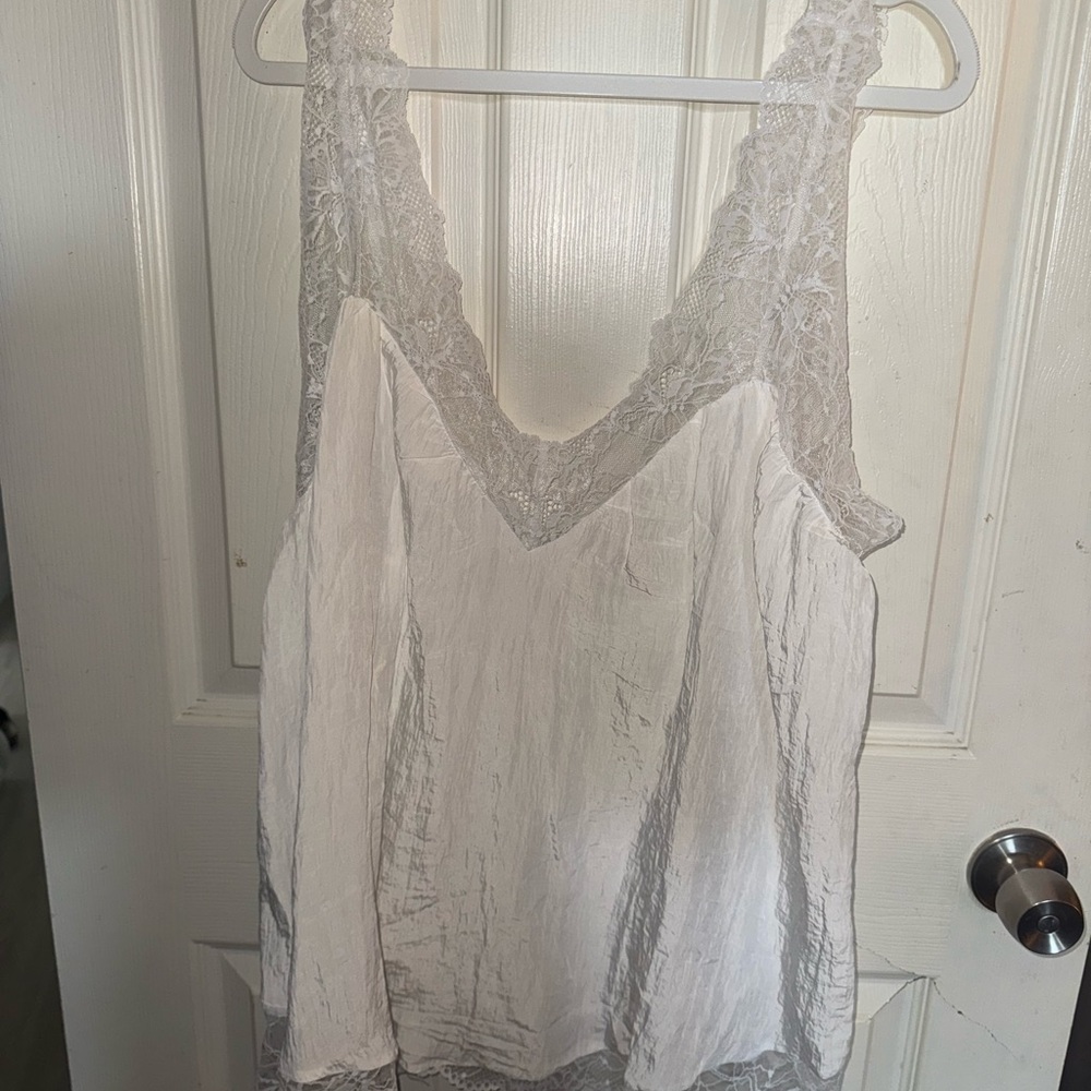 Intimately Free People NWT Elegant White Lace Tank Top Chemise